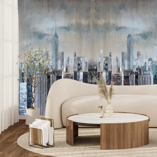 Papier peint  Imitation d'une ville peinte aux États-Unis