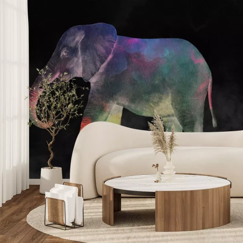 Papier peint  Éléphant coloré en aquarelle