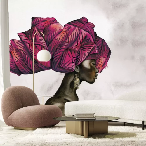 Papier peint  Femme avec un turban africain sur la tête
