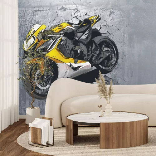 Papier peint  Moto moderne sur béton