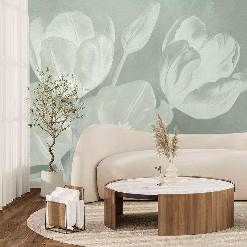 Papier peint  Fleurs de tulipes dans un décor délicat