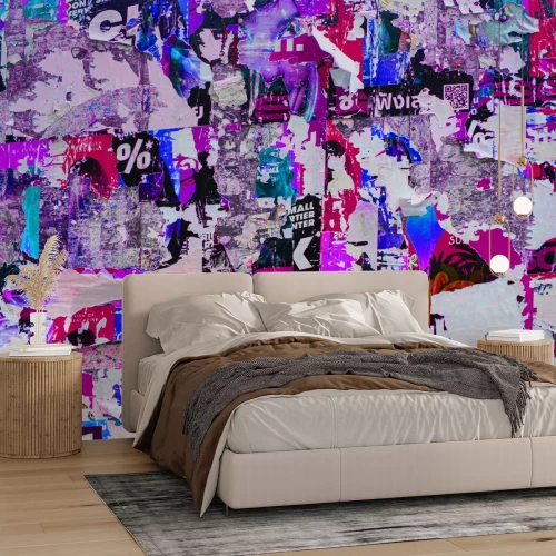 Papier peint  Affiches artistiques déchirées sur le mur