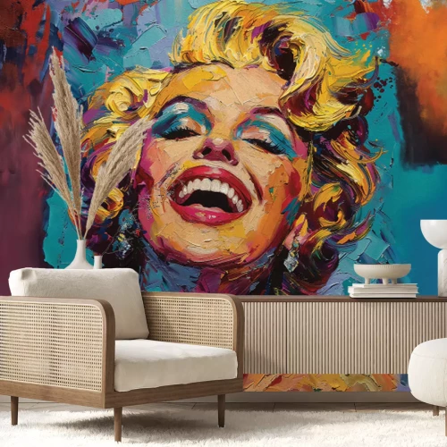 Papier peint  Marilyn Monroe souriante en aquarelle