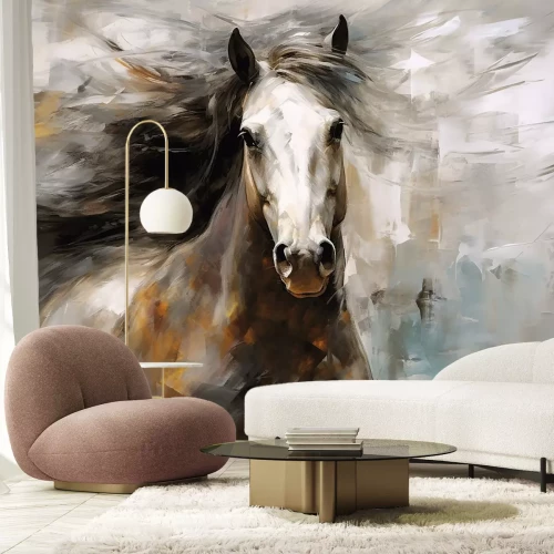Papier peint  Portrait de cheval dans un style peinture