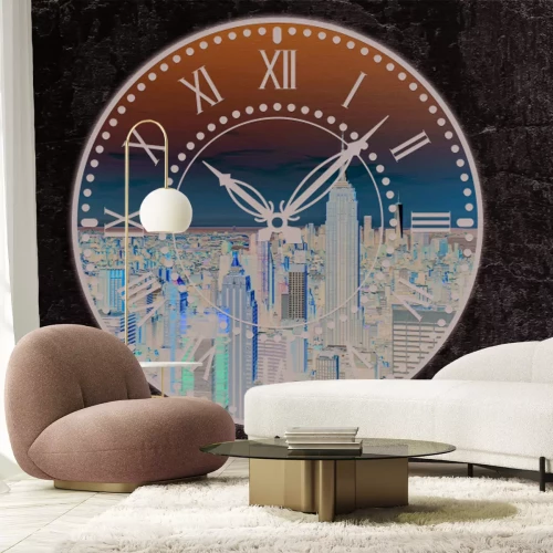 Papier peint  Abstraction de New York sur une horloge