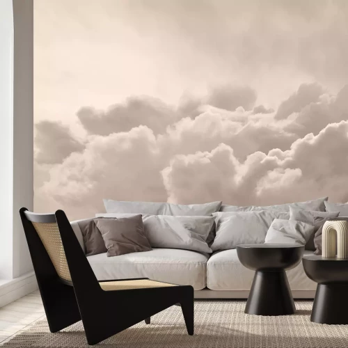 Papier peint  Nuages dans un paysage beige paisible