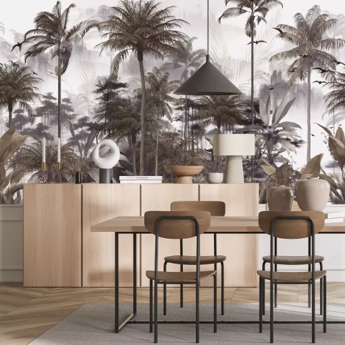 Papier peint  Palmiers dans la jungle tropicale paysage exotique