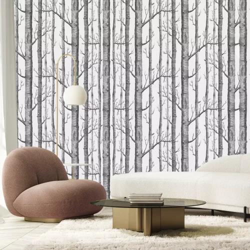 Papier peint  Bouleaux dans un paysage minimaliste