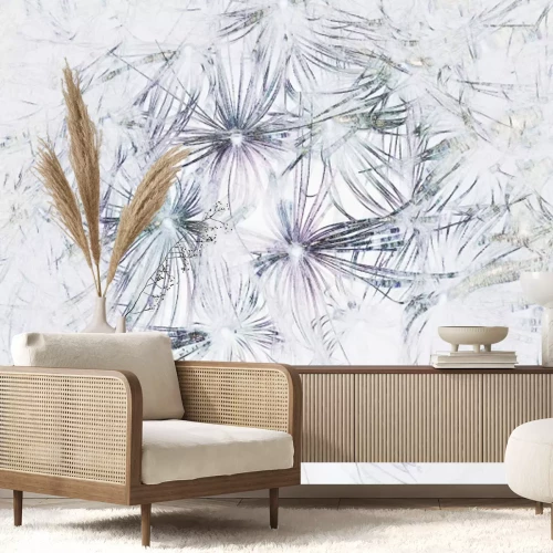 Papier peint  Graines de pissenlit en style aquarelle, motif botanique