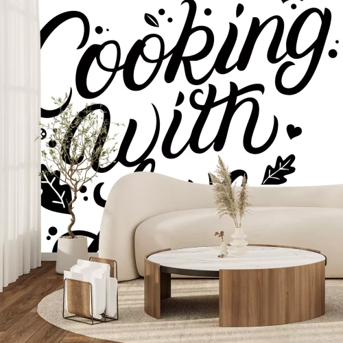 Sticker  Lettrage stylisé Cooking With Love