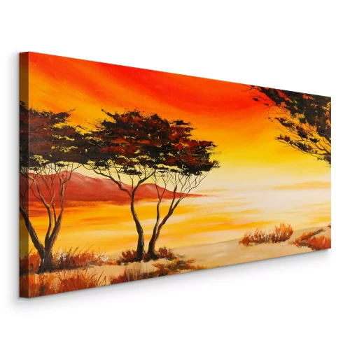 Tableau  Paysage africain aux couleurs chaudes