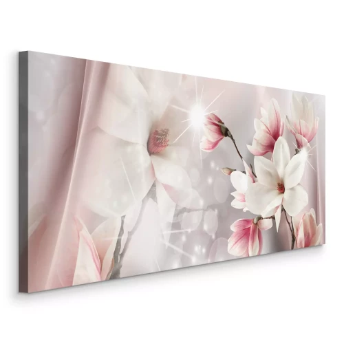 Tableau  Magnolias roses et blancs en image miroir
