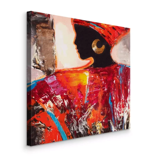 Tableau  Profil d'une femme aux couleurs expressives