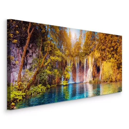 Tableau  Lagune forestière avec cascades