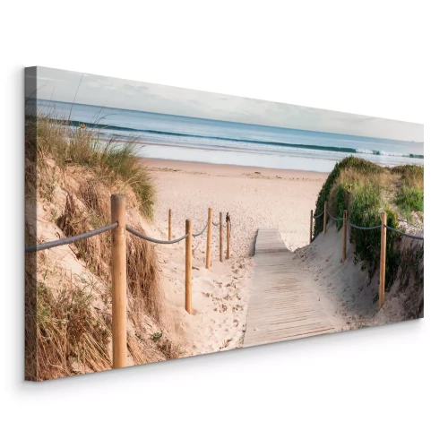 Tableau  Accès à la plage par un chemin de planches