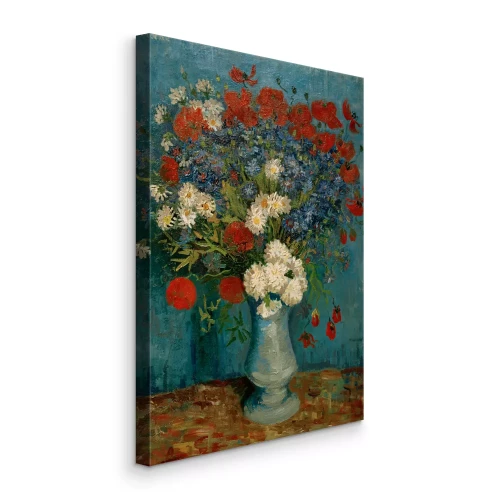 Tableau  Bleuets et coquelicots dans un vase