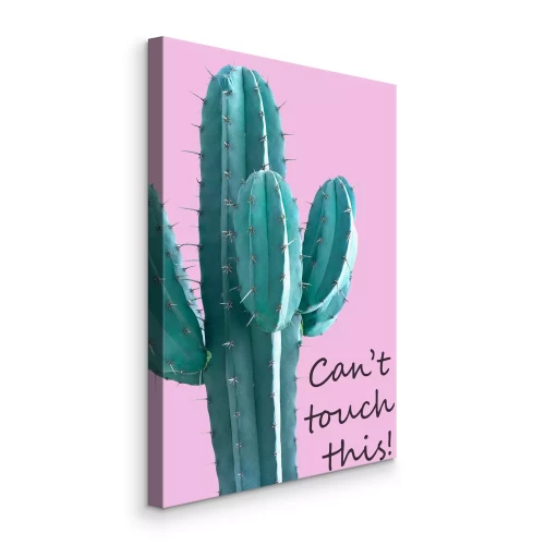 Tableau  Un cactus avec une inscription amusante sur fond rose