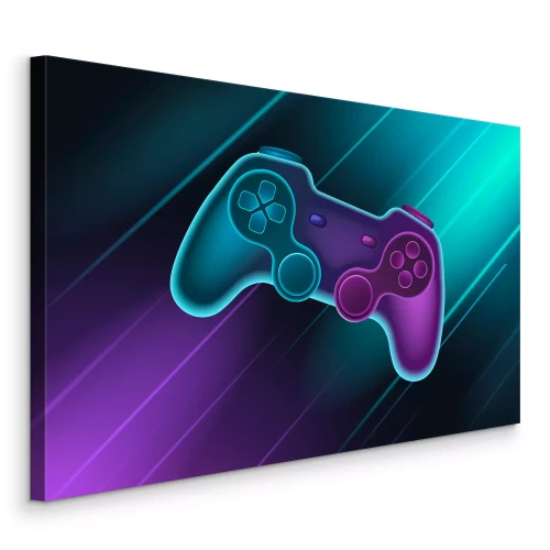 Tableau  Manette de jeu sur fond futuriste