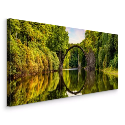 Tableau  Le pont Rakotz en Allemagne se reflète dans l'eau calme