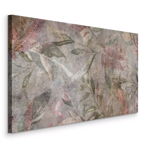 Tableau  Un motif végétal sur un fond imitant le béton