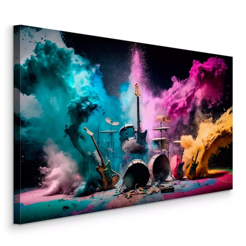 Tableau  Instruments en aquarelle colorée