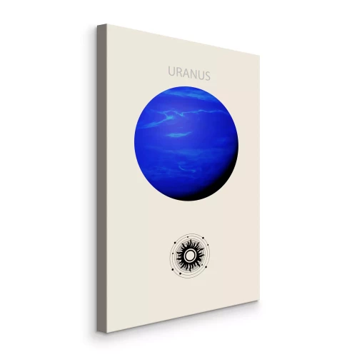 Tableau  Uranus, la planète bleue, sur fond beige