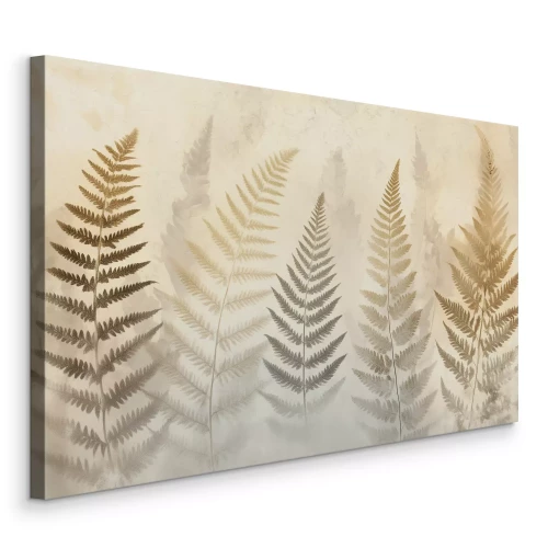 Tableau  Feuilles de fougère dans le brouillard sur fond clair