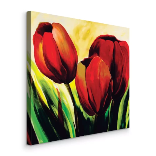 Tableau  Des tulipes rouges dans une composition picturale