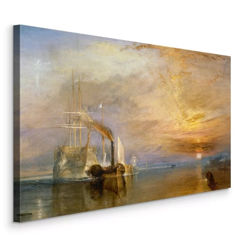 Tableau  Un vieux voilier sur des vagues calmes au crépuscule