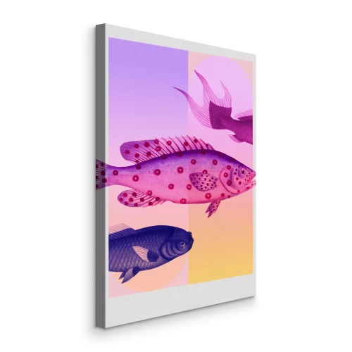 Tableau  Poisson abstrait aux couleurs pastel