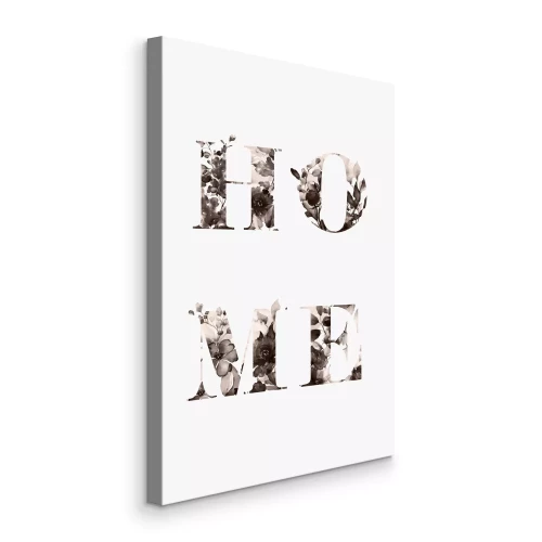 Tableau  Typographie florale avec l'inscription à propos de la maison