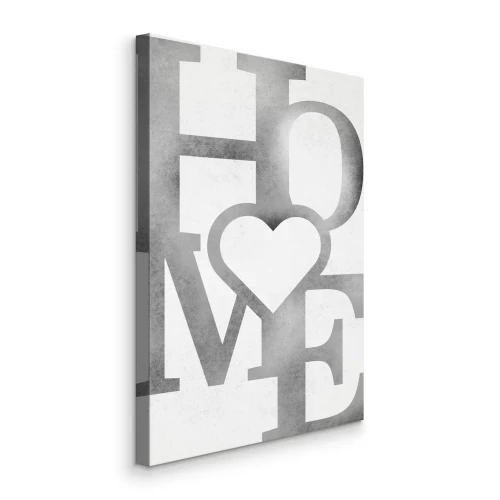 Tableau  Typographie représentant une maison avec un motif en forme de cœur