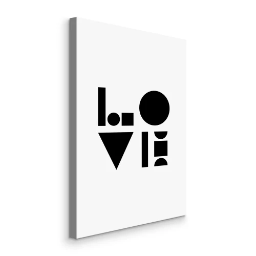 Tableau  Typographie sur le thème de l'amour avec des formes