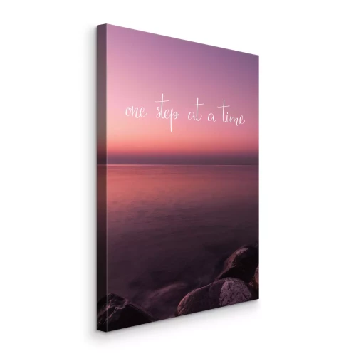 Tableau  Ciel rose au-dessus de l'eau avec une citation inspirante