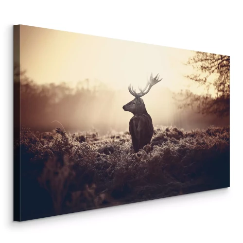 Tableau  Cerf mâle sur fond d'aube