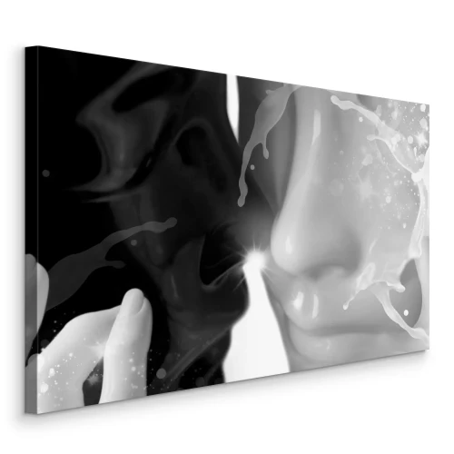 Tableau  Visages abstraits en noir et blanc