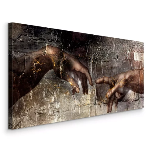 Tableau  Mains de La Création d'Adam dans une teinte sombre