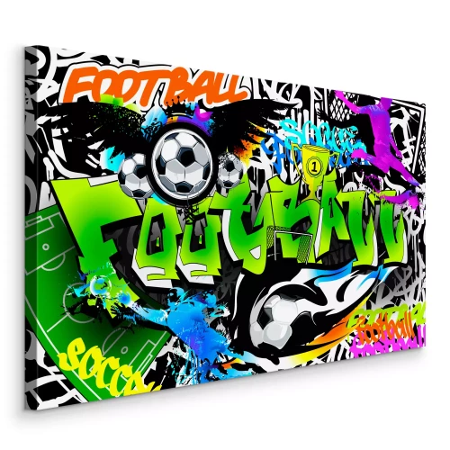 Tableau  Graffitis de football de jeunes en couleurs