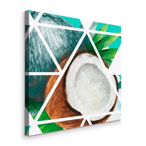 Tableau  Une noix de coco coupée en segments graphiques