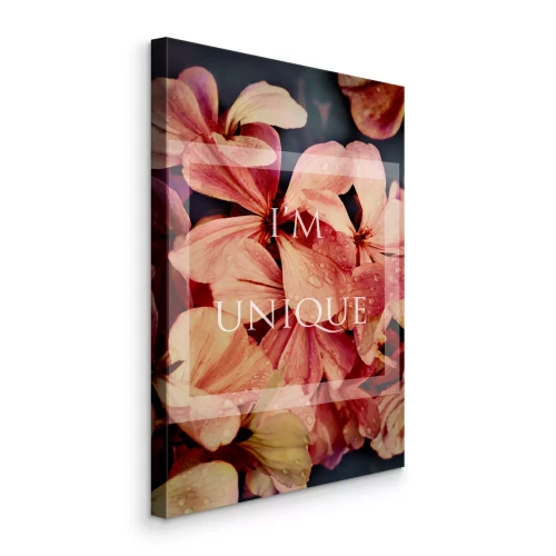 Tableau  Inscription sur fond de pétales de fleurs