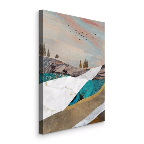 Tableau  Graphique de paysage en plusieurs couches avec des arbres