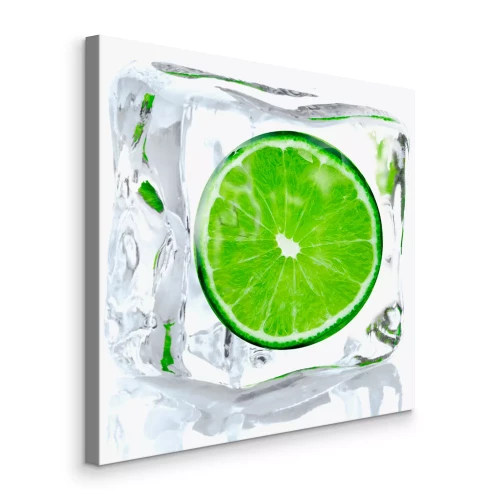 Tableau  Citron vert congelé dans un glaçon