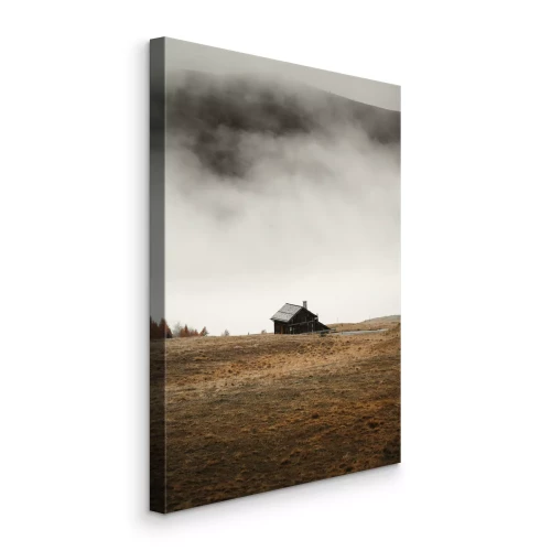 Tableau  Une maison en bois au milieu de nulle part