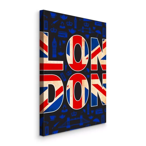 Tableau  Inscription graphique avec le drapeau de la Grande-Bretagne