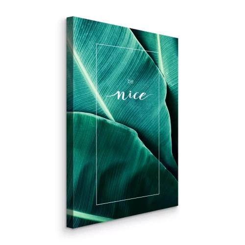 Tableau  Inscription typographique avec des feuilles en arrière-plan