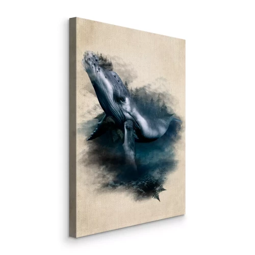 Tableau  Portrait artistique à l'aquarelle d'une baleine