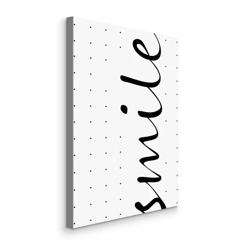 Tableau  Inscription en noir et blanc Sourire