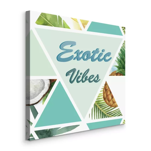 Tableau  Collage exotique de feuilles et de fruits