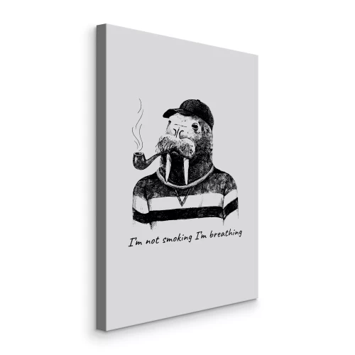 Tableau  Croquis d'un morse avec une pipe et une inscription