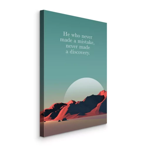 Tableau  Coucher de soleil sur les rochers avec l'inscription